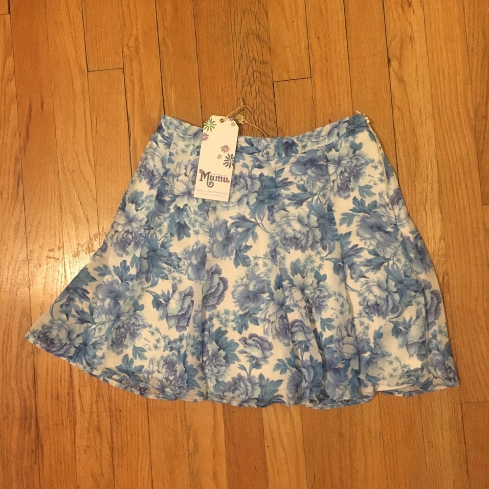 NWT Show Me Your Mumu Mama Blues Floral Skirt - Picture 3 of 5